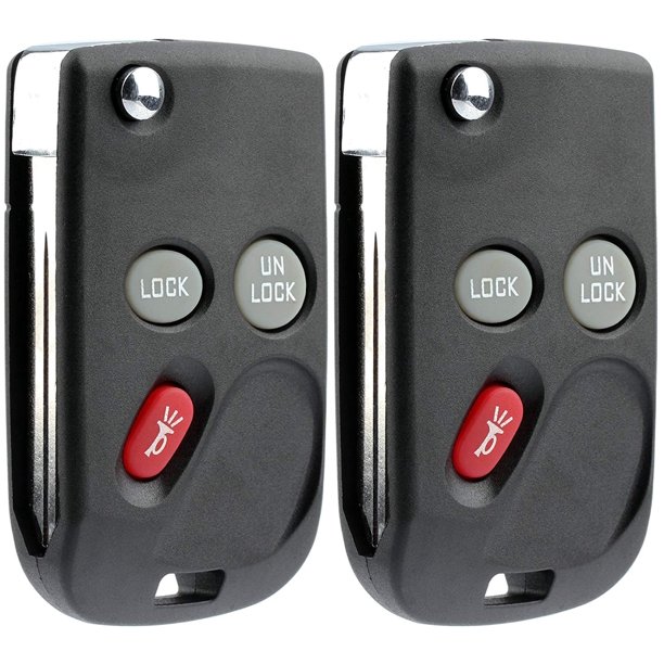 2 PACK KeylessOption Keyless Entry Remote Car Flip Ignition Key Fob ...