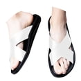 thumbnail image 2 of Men's Orthotic Slides Sandals Open Toe Arch Support Hollow Slip On Slippers Soft Bottom Casual Walking Beach Sandals, 2 of 9