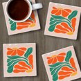 thumbnail image 5 of Thirstystone "Orange BOHO Floral" 4-Pack Tumbled Tile Coasters, 5 of 7