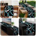 thumbnail image 6 of Turquoise Geometric Table Runner 72 Inches Long, Modern Abstract Aesthetic Striped Art Kitchen Coffee Dining Table Decoration for Home Party Birthday Wedding Home Decor 13x72 Inches, 6 of 8