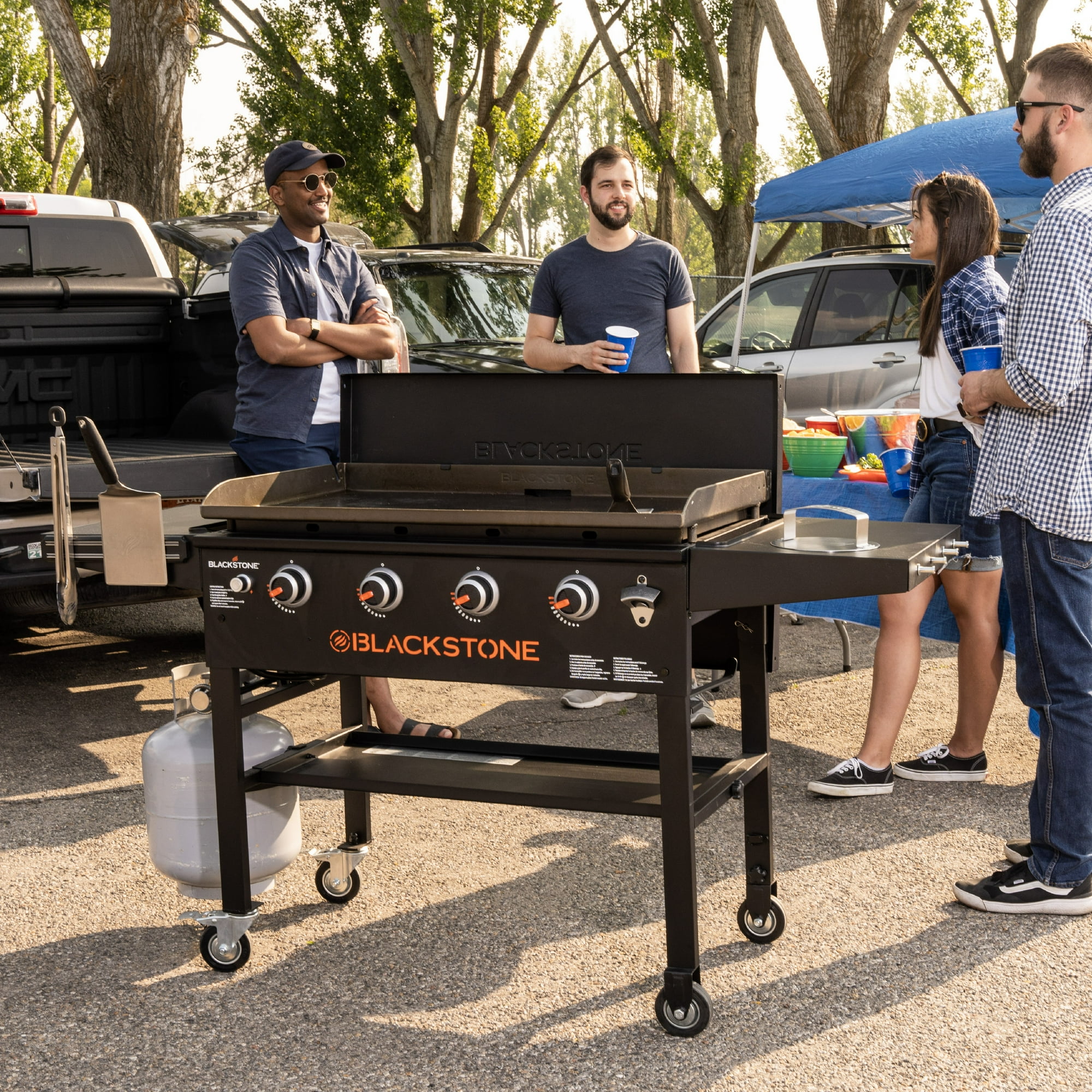 Blackstone Original Outdoor Griddle, 4-Burner 36" Flat Top Grill with Hard Cover, Black