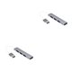 thumbnail image 4 of Adaptador de computadora Cateissary USB Hub Splitter de alta velocidad 4 puertos Type3 Plata, 4 of 6