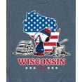 thumbnail image 3 of Peanuts - Wisconsin American Flag Snoopy - Toddler And Youth Short Sleeve Graphic T-Shirt, 3 of 6