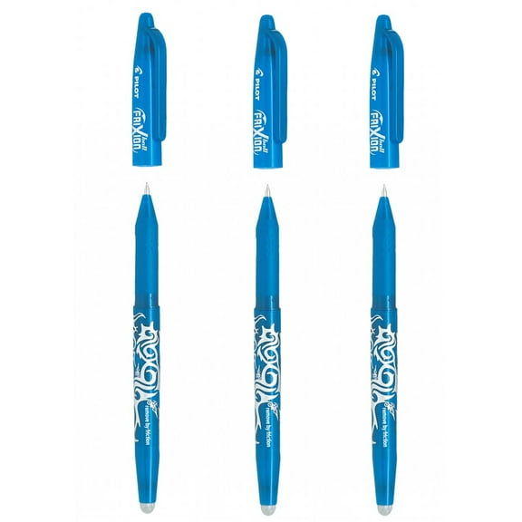 Pilot Frixion Erasable Rollerball Pen - 0.7mm - Light Blue Ink - Pack of 3