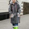thumbnail image 2 of LIZENG Boys Girls Waterproof Rain Jacket for Kids Reusable Lightweight Quick Dry Rain Poncho with Hood Children Button Raincoat, 2 of 4