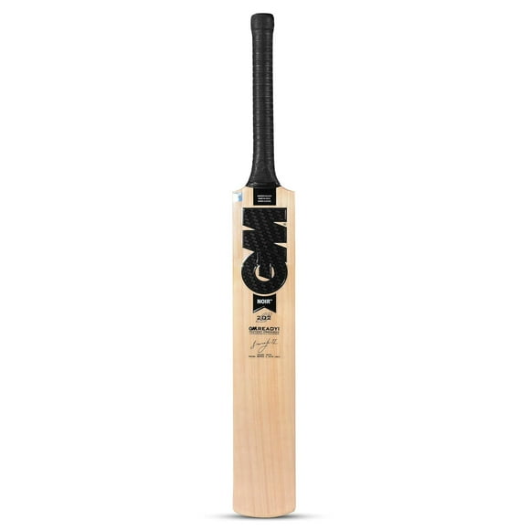 GM Noir 202 Kashmir Willow Cricket Bat For Leather Ball , With Cover | Light Weight & Ready To Play | Multicolour , For Men's