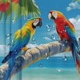 thumbnail image 5 of Orinice Parrot Shower Curtain Colorful Tropical Bird Ocean Beach Palm Tree Blue Sky Nature Landscape Fabric Bathroom Decor Curtains with Hooks  60x72, 5 of 7