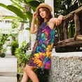 thumbnail image 2 of Fuzoiu Psychedelic Sunflowers Print Women's Sleeveless Dress,Summer Dresses for Women,Casual Sundresses,Beach Sleeveless T-shirt Swing Dress with Pockets, 2 of 7