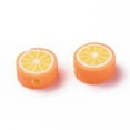 thumbnail image 2 of 50 pc Handmade Polymer Clay Beads Orange Slice Orange 9.5~10x4.5mm Hole: 1.8mm, 2 of 2