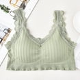 thumbnail image 2 of Bigersell Push up Bras for Women New Seamless Beautiful Back Wrap Tops No Underwire Lace Underwear Sports Lace Bra Style F-1338 Green One Size, 2 of 2