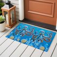 thumbnail image 5 of Summer Coastal Washable Small Entryway Area Rugs 2'x3', Ocean Blue Octopus Jellyfish Nautical Coral Bubble Low Pile Throw Rug Non-Slip Sturdy Edge Binding Carpet for Front Door Floor Room Entry, 5 of 9