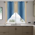 thumbnail image 4 of Yellow and Navy Blue Gradient Swag Valances for Windows 2 Pack Minimalist Ombre Modern Art Swag Kitchen Curtains 36 Inches Long Rod Pocket Short Window Treatment for Kitchen Bathroom 28"x36", 4 of 9