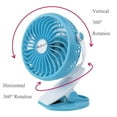 thumbnail image 4 of SkyGenius Battery Operated Clip on Mini Desk Fan, Blue, 4 of 6