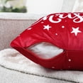 thumbnail image 4 of PAVILIA Holiday Throw Pillow Covers 20x20 Set of 2, Decorative Pillow Cases Bed Sofa Couch, Winter Accent Decor Cushion Bedroom Living Room, Velvet Square Euro Sham Covers, Merry Christmas Text Red, 4 of 9