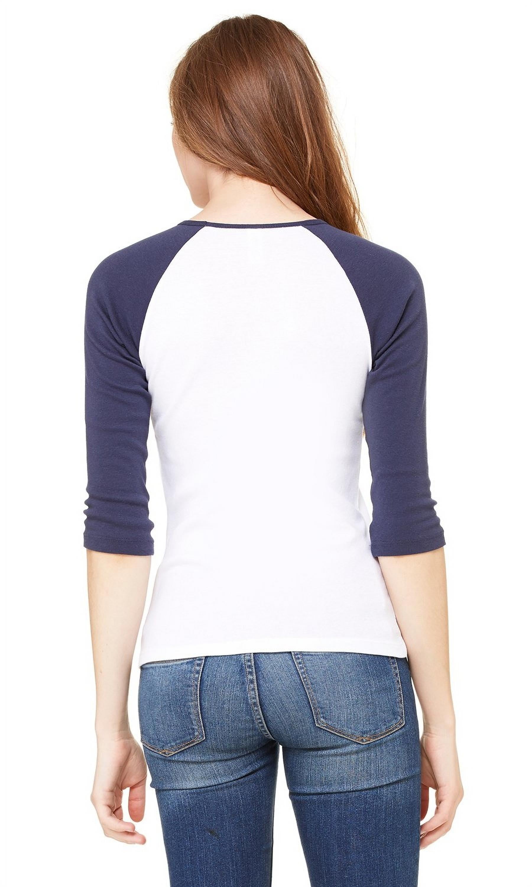 Women's Baby Rib 3/4 Sleeve Contrast Raglan T-Shirt