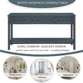 thumbnail image 6 of 60" Long Console Table, Rustic Solid Wood Accent Sideboard Buffet Storage Cabinet with 4 Drawers and Bottom Shelf, Multifunctional Entryway Sofa Table for Living Room Bedroom Hallway, Navy, 6 of 7