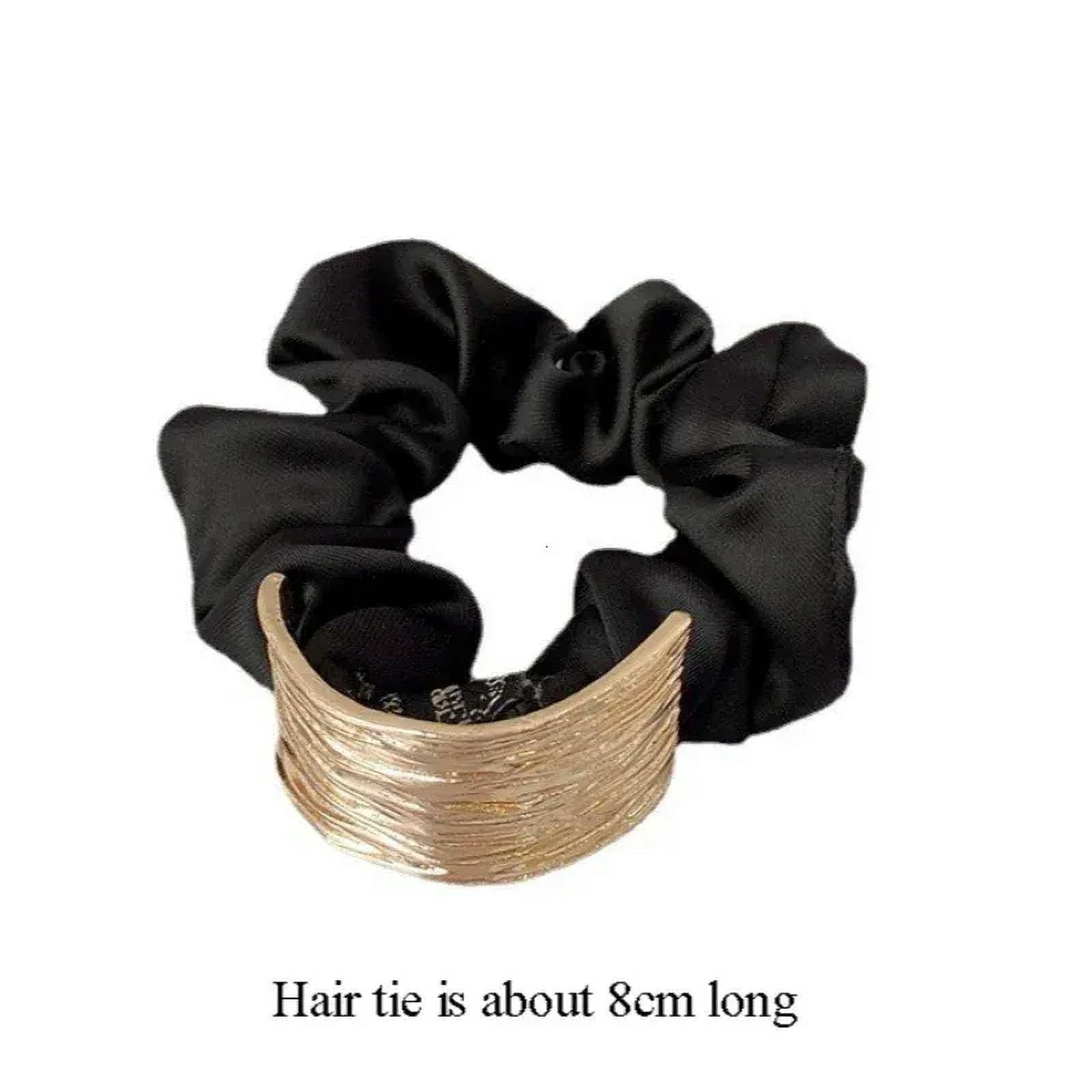 Korean Metal Satin Large Intestine Ring Women Rubber Bands Hair Ties Hair Rope Girls Ponytail Holder Headdress Hair Accessories