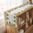 thumbnail image 6 of Table Runners 108 Inches Long Dress Scarves, Sunflowers Farmhouse Coffee/Dining/Kitchen Table Runner for Living Room, Floral Green Leaves Bees Watercolor Wooden 13x108 Inch, 6 of 9
