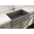 thumbnail image 4 of BOCCHI Classico Farmhouse Apron Front Fireclay 30 in. Single Bowl Kitchen Sink with Protective Bottom Grid and Strainer in Matte Gray, 4 of 6