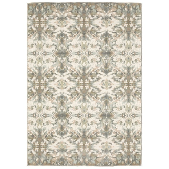 Sphinx Capistrano Area Rug 535B1 Casual Ivory Kaleidoscope Angled 2' 3" x 7' 3" Rectangle