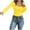 Yellow, variant on Chbgutlmr Going out Tops for Women Lace U Neck Long Sleeve Stretchy Comfy Tshirts Slim Casual Crop Tops