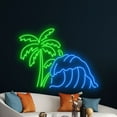 thumbnail image 5 of Handmadetneonsign Ocean Waves Palm Tree Neon Sign, Palm Tree Neon Art Decor, Tropical Island Neon Wall Decor, 5 of 5