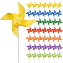 100PCS Colorful Pinwheels - 4 Vane Plastic Wind Spinner Toys, Vibrant Windmill Decor for Garden, Lawn, Indoor & Outdoor Party Decoration (Mixed Colors)