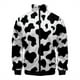 thumbnail image 2 of Abrigos de moda 2024, chaqueta con cremallera informal con estampado 3D de manchas de vaca en blanco y negro para hombres y niños, sudaderas deportivas, ropa de mujer, 2 of 5