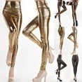 thumbnail image 6 of Sufanic Women High Waist Shiny Wet Shiny Print Slim Pants Faux Leather Stretch Leggings, 6 of 9