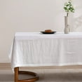 thumbnail image 5 of ZXNYH Linen Hemstitch Table Cloth, 100% Stonewashed French Linen Table Cloths for 6-Foot Rectangle Tables, Washable Thanksgiving Tablecloths, Decorative Halloween Table Cloth (White, 60 * 120”), 5 of 7