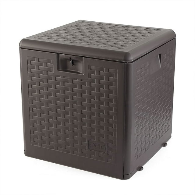 Plastic Development Group Boîte de Rangement Extérieure en Résine de 28 Gallons pour Patio, Marron
