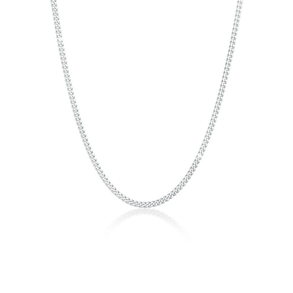 KUZZOI Men 0.16" Cuban Link Chain Pendant Necklace 925 Silver 20 - 24 inch