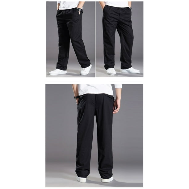 REDHOTYPE Men's Full Elastic Waist Cargo Pants Workwear Casual Loose Fit  Pull On Trousers