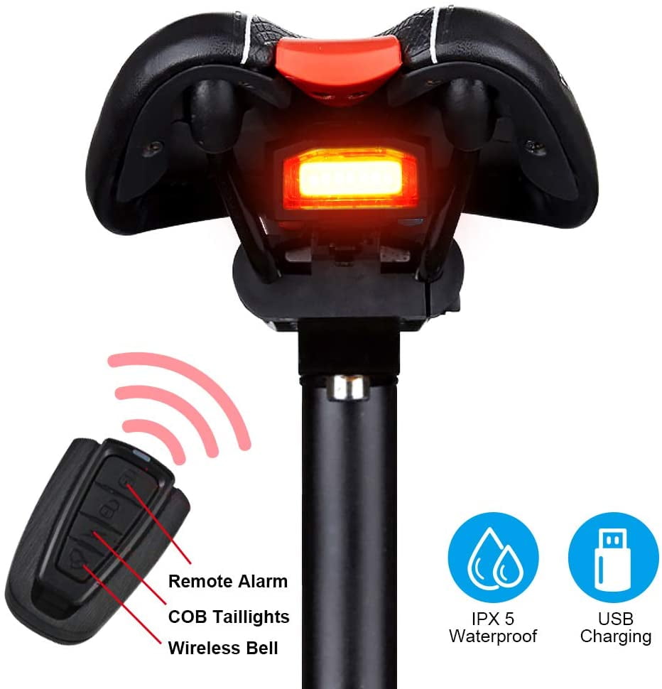 Anti-Theft Alarm,Rechargeable Bike Finder with Remote for Mountain Road Bike Night NA Newesoutorry Smart Bike Tail Light 