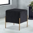 thumbnail image 4 of Meridian Furniture Isla Collection Modern Velvet Upholstered Ottoman, Black, 4 of 4