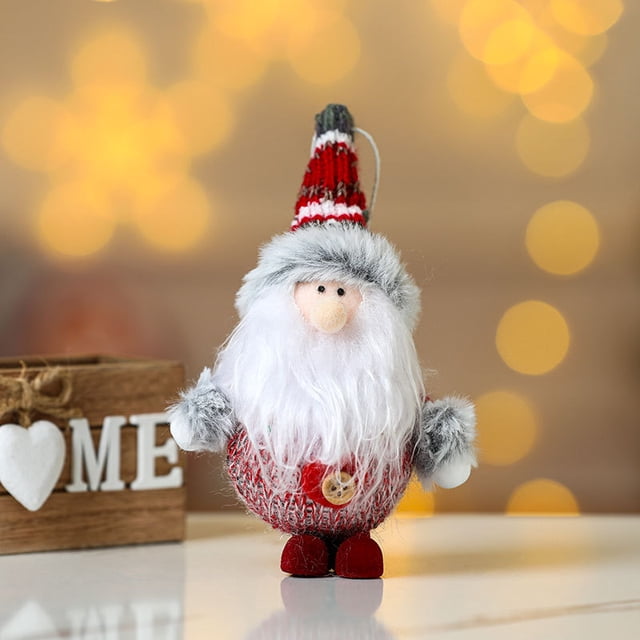 Adornos navideños - Colgantes de peluche navideños 3D para árbol de Navidad - Decoraciones navideñas de Papá Noel/muñeco de nieve/alce - Juego de 3 piezas