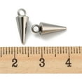 thumbnail image 3 of 20Pcs Spike Charms 201 Stainless Steel Cone Charms Rivets Dangle Alloy Pendants 13x5mm Punk Style Spike Pendants with 1.6mm Hole Stainless Steel Color Perfect for Crafting and Accessories grey, 3 of 3