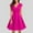 Hot Pink, variant on QUNYINEY Solid Summer Dresses for Women Casual Short Sleeve A-Line Dress V Neck Cinched Waist Flowy Midi Sundress