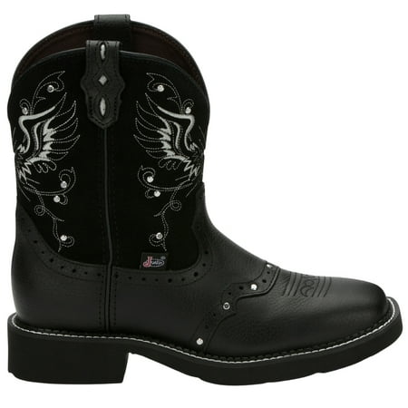 Justin Boots Womens Mandra Embroidered Studded Square Toe Cowboy Ankle Boo