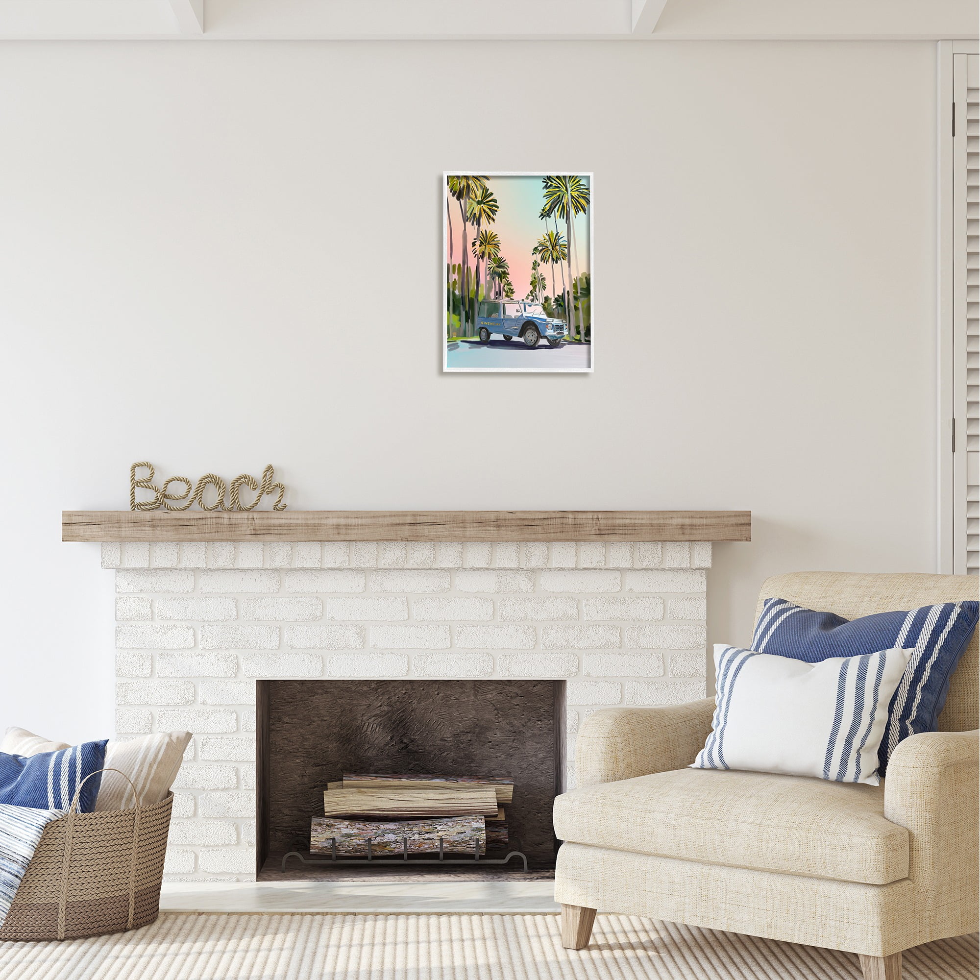 Stupell Industries Glam Brand Vehicle Transportation Painting White Framed Art Print Wall Art, 16 x 20