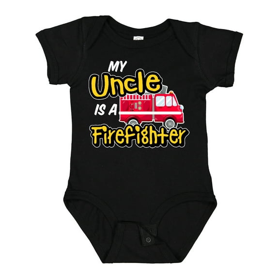 Inktastic My Uncle is a Firefighter with Fire Truck Boys or Girls Baby Bodysuit