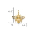thumbnail image 2 of 13.3mm 10k Solid Yellow Gold Polished Clear Cubic Zirconia Bee Charm Pendant Necklace for Women, 2 of 2