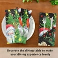 thumbnail image 5 of GZHJMY Christmas Cloth Napkin Cute Santa Reindeer Xmas Berry Kitchen Dining Table Holiday Decor Housewarming New Year Gift 1 Pack 20" × 20", 5 of 6
