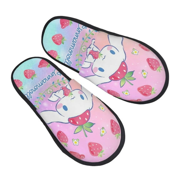 Sanrio Cinnamoroll Furry Slippers For Men Women Fuzzy House Slippers Winter Anti-Slip Indoor And Outdoor Slip On Shoes Medium