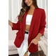 thumbnail image 5 of Blazer PRETTYGARDEN para mujer, casual, manga larga, 2024, color rojo, 5 of 6