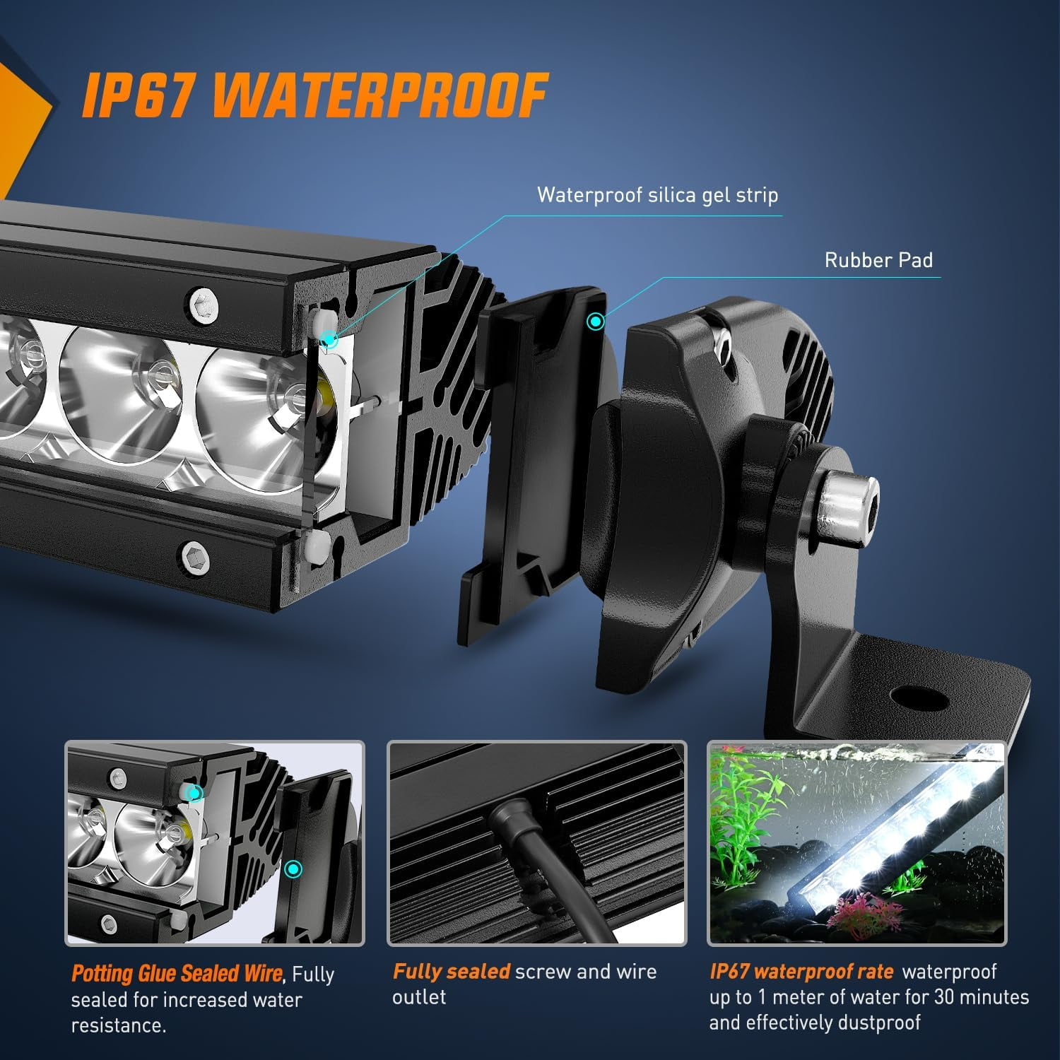 Nilight 150W LED Light Bar Offroad Lighting for Car SUV UTV ATV Pickup Truck with Wiring Harness