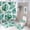 Green Tropical Palm Leaf Pattern, variant on Skull Crystal Ball Candle Occult Bathroom Shower Curtain Sets,4 Pcs Waterproof Fabric Shower Curtain 72"x72" with Non-Slip Flannel Bath Mat, U-Shaped Rug and Toilet Lid Cover for Bathroom Decor