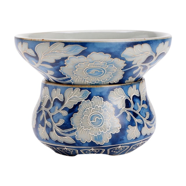 Colador té , colador té cerámica, juego compacto con soporte, filtro café vintage para el Día .