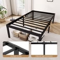 thumbnail image 3 of Merrland Twin Size Metal Bed Frame, 18" Platform Bed with Large Under-Bed Storage Space, Noise-Free, Easy Assembly, Black, 3 of 8