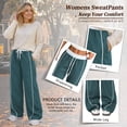 thumbnail image 4 of Women's Wide Leg Track Pants with Pockets, High Waisted Drawstring Sweatpants, Side Stripe Casual Lounge Workout Pants, 4 of 8